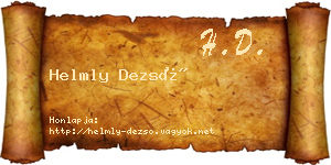Helmly Dezső névjegykártya