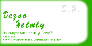 dezso helmly business card